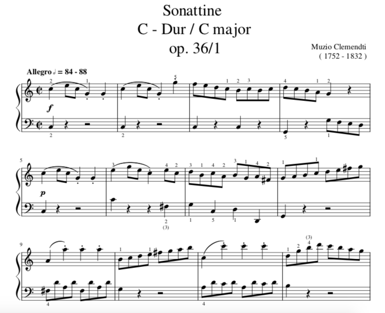 Muzio Clemendti - Sonattine C major op. 36/1 for Piano
